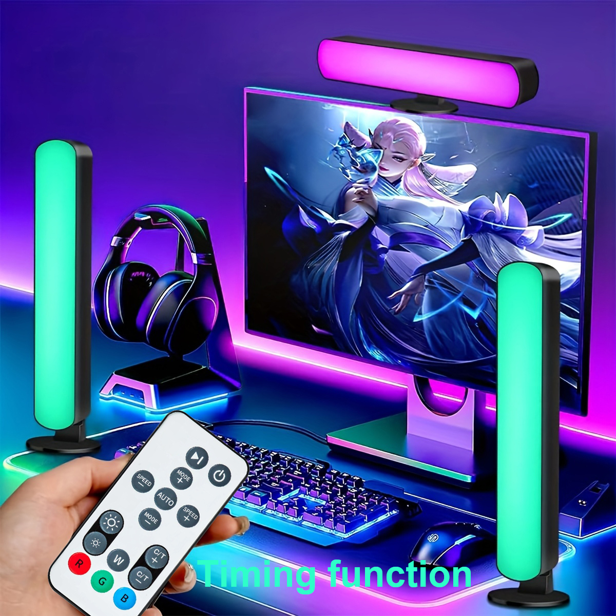 1pc Computer Desktop Decorativ - Rgb Desk Lamp Smart avaliação e preço