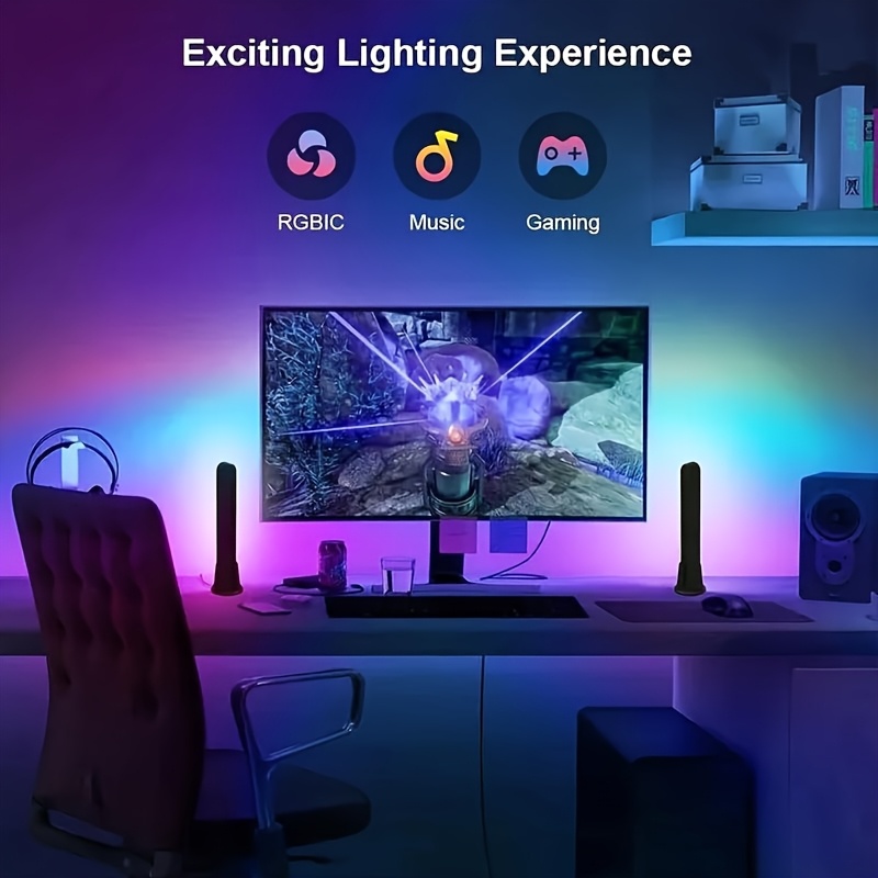 1pc Computer Desktop Decorativ - Rgb Desk Lamp Smart avaliação e preço