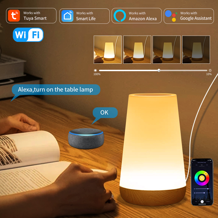 Tuya WiFi Smart Table Lamp Dim - Rgb Desk Lamp Smart avaliação e preço