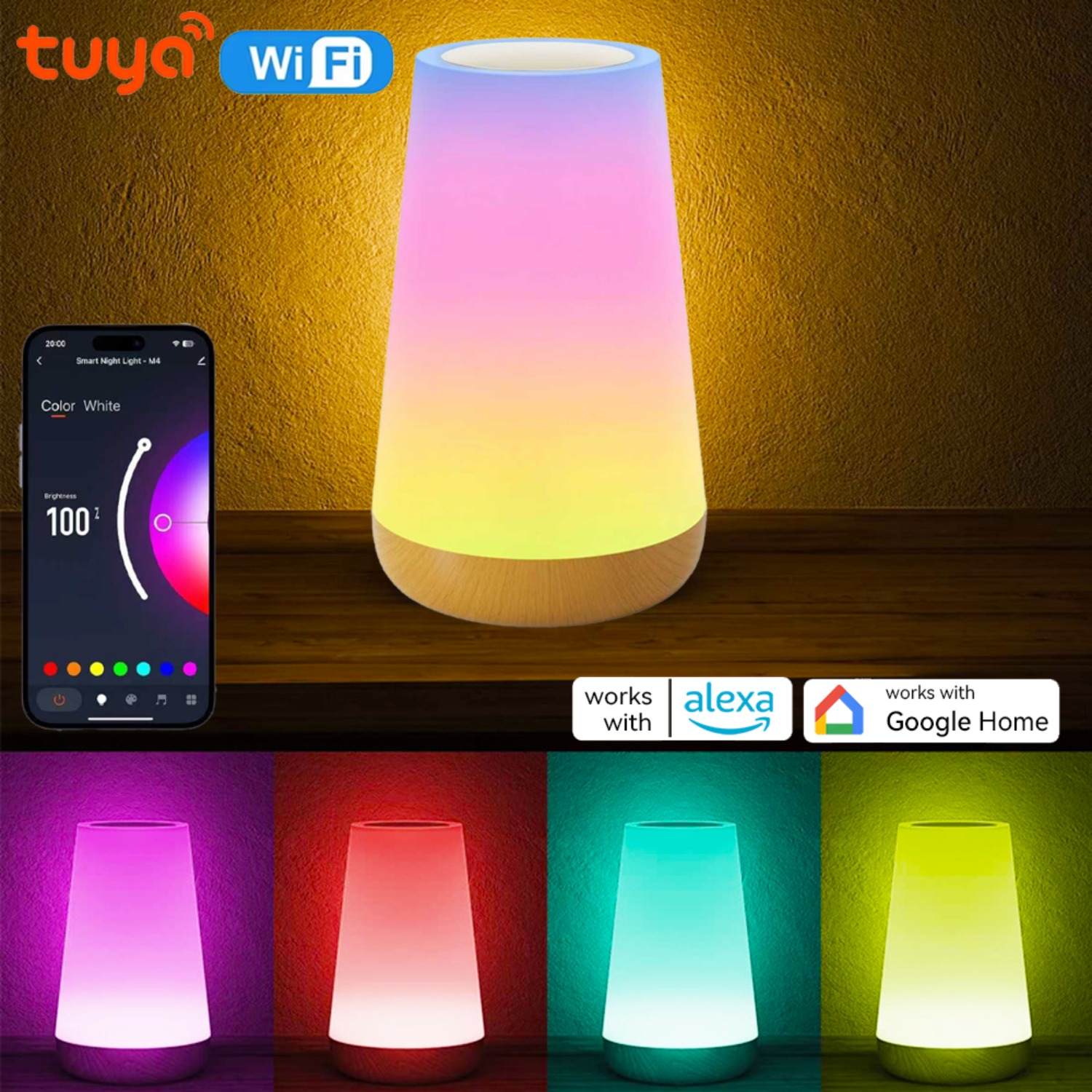 USB Rechargeable Tuya WiFi Sma - Rgb Desk Lamp Smart avaliação e preço