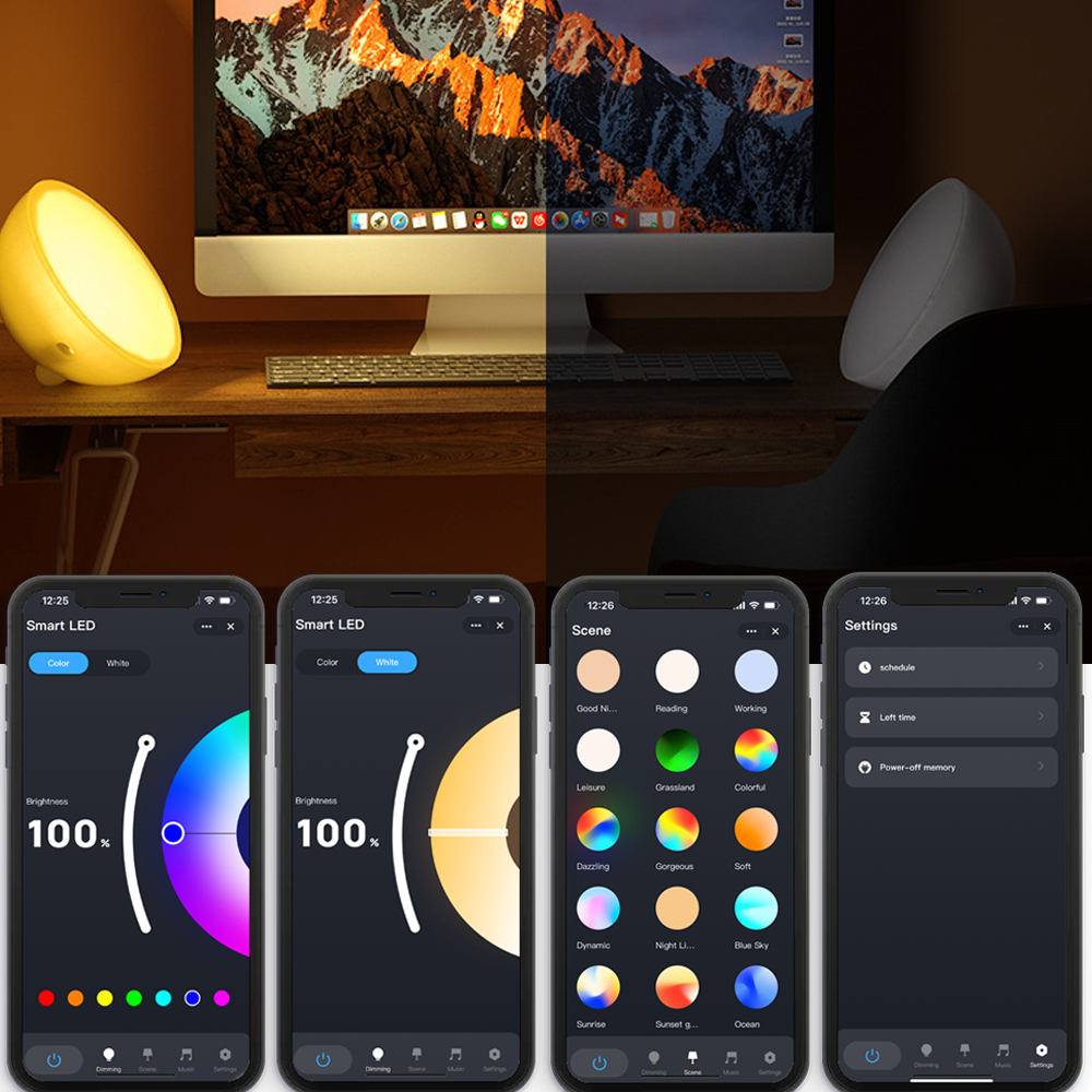 WiFi+Bluetooth Smart Portable  - Rgb Desk Lamp Smart avaliação e preço