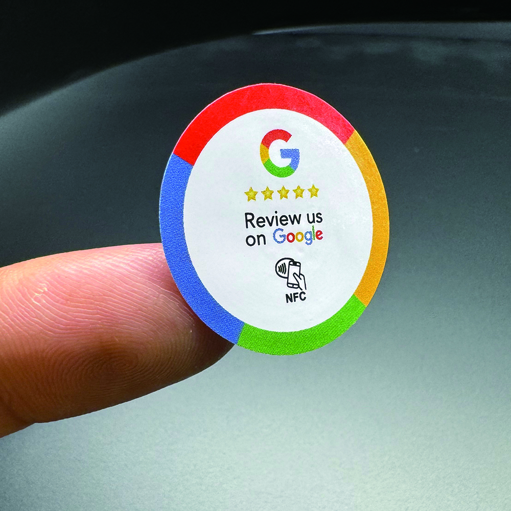 NFC Tags Review Us On Google N - Nfc Tag Programmable avaliação e preço