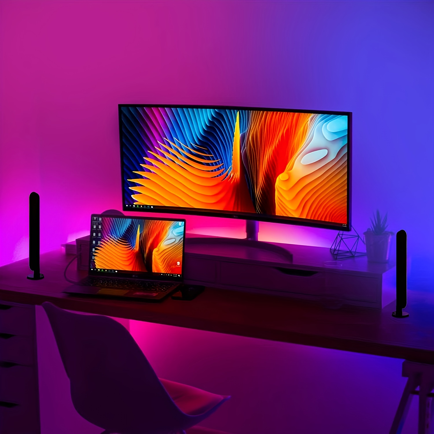 1/2pc LED Desktop Smart RGB Li - Rgb Desk Lamp Smart avaliação e preço