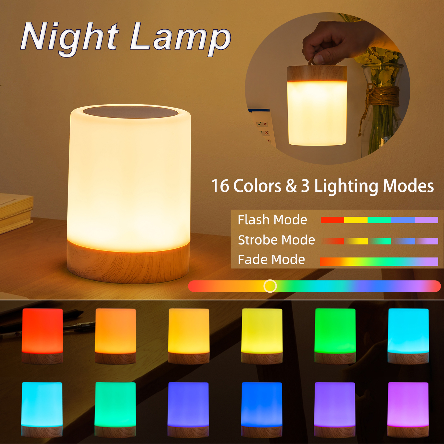 16 Colors Smart Touch Bedside  - Rgb Desk Lamp Smart avaliação e preço